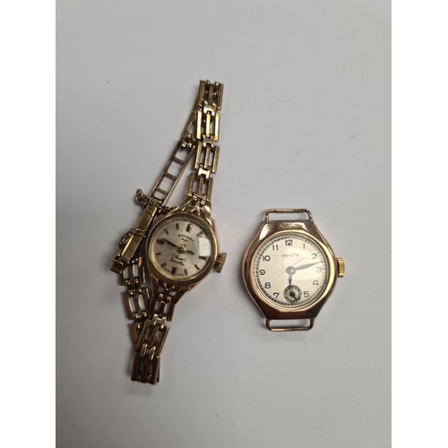 1104 - Vintage ladies 9ct yellow gold Rotary wristwatch on 9ct yellow gold fancy link strap, marked 375, on... 