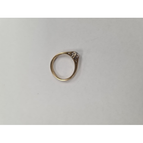 1133 - 9ct gold solitaire diamond ring, 0.20 carat, marked 375, London maker LBld, size M, approx 2g