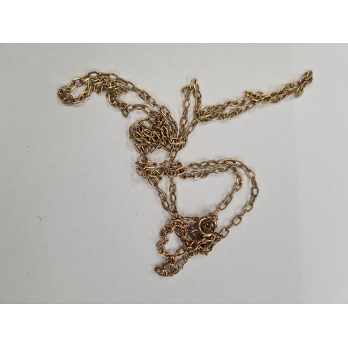 1149 - 9ct gold belcher chain, with safety chain, marked 9ct, approx. 84cm and approx 11.64g