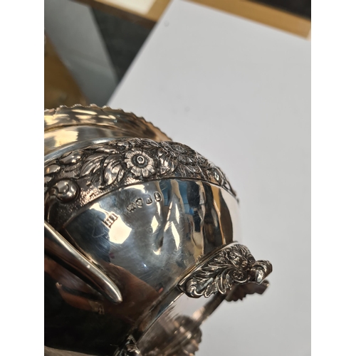 23 - A Georgian silver tea service items of attractive design, London 1823, maker HB possibly, teapot app... 