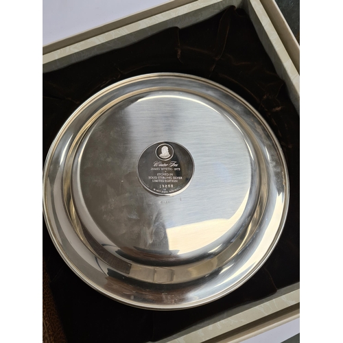 26 - Franklin Mint:  James Wyeth Sterling Silver plate by John Pinches 'Winter Fox' with paperwork, and b... 