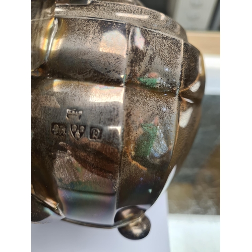 27 - A silver tea service hallmarked Chester 1929. S Blanckensee and Son Ltd. Comprising teapot, creamer ... 