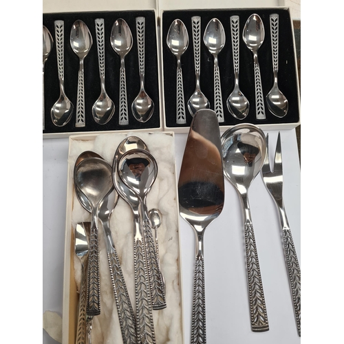3 - A selection of Norweigan cutlery comprising of teaspoons having period decorative handles, with a se... 