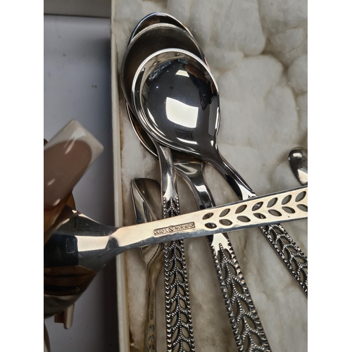 3 - A selection of Norweigan cutlery comprising of teaspoons having period decorative handles, with a se... 