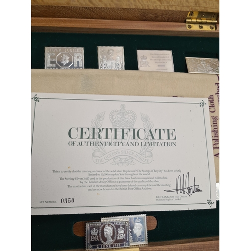 32 - The Stamps of Royalty, a set of 25 silver stamps, in a fitted case, with certificates, and with the ... 