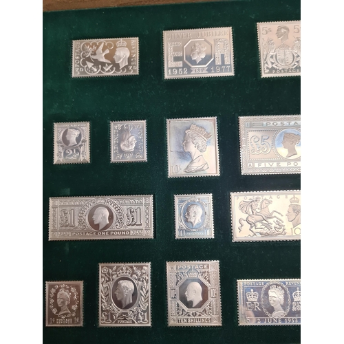 32 - The Stamps of Royalty, a set of 25 silver stamps, in a fitted case, with certificates, and with the ... 