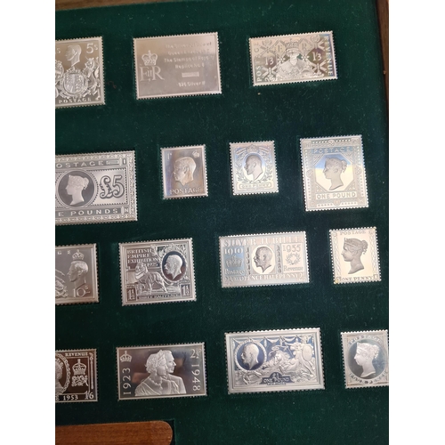32 - The Stamps of Royalty, a set of 25 silver stamps, in a fitted case, with certificates, and with the ... 