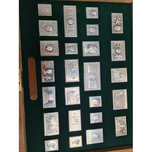 32 - The Stamps of Royalty, a set of 25 silver stamps, in a fitted case, with certificates, and with the ... 