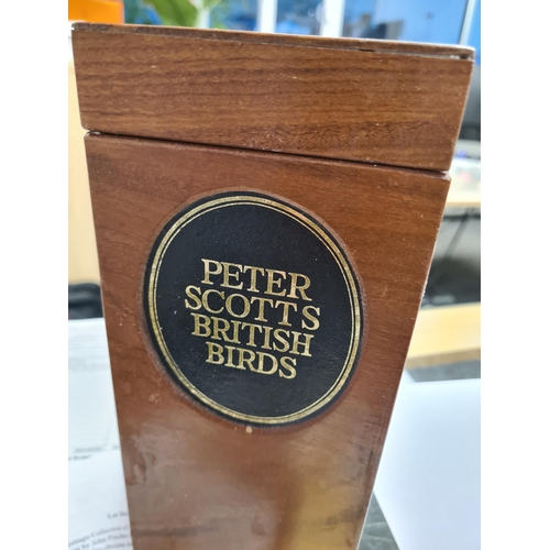 35 - John Pinches, Peter Scott's British Birds, Seven trays of five medals of birds, with the cards with ... 