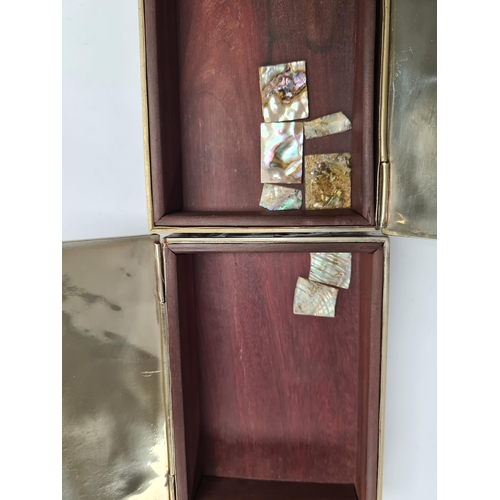 50 - A plated Mexican plate by Los Castillo, Taxco. Having pretty Mother of Pearl and Abaloney details. A... 