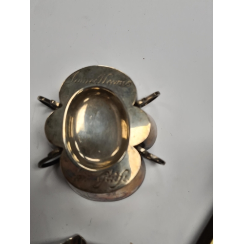 60 - A silver pocketwatch by H Samuel Ltd., a John William Barrett silver ashtray, and a very decorative ... 