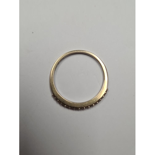 1072 - 18ct white gold half eternity ring set, small brilliant round cut diamonds, marked 18ct, maker LLT H... 