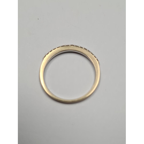 1072 - 18ct white gold half eternity ring set, small brilliant round cut diamonds, marked 18ct, maker LLT H... 