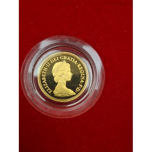 1112 - Royal Mint: 'The 1980 Proof Half Sovereign' with Certificate of authenticity in red fitted case and ... 