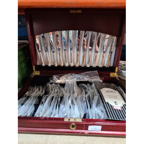 George Butler, a canteen of silver plated cutlery, bead pattern