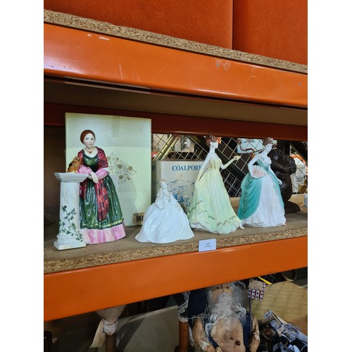 3 Coalport figures and a Royal Doulton figure of Florence Nightingale with certificate.