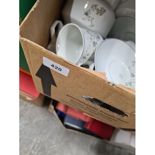 A box of Thomas Platinum tableware and one other box of teaware&nbsp;
