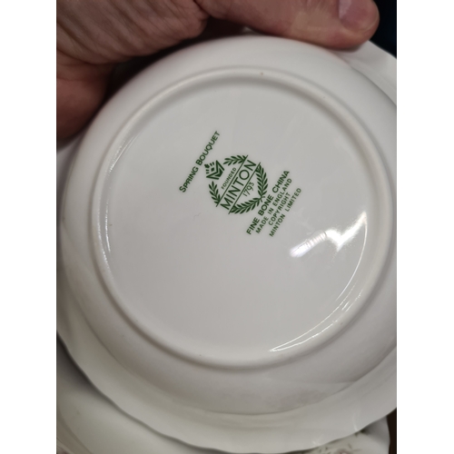 A quantity of Minton Spring bouquet dinnerware including 2 oval ...