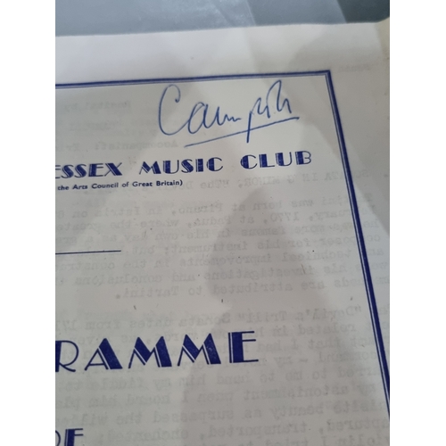 Two vintage music club programs both dated 1949, one is signed by ...