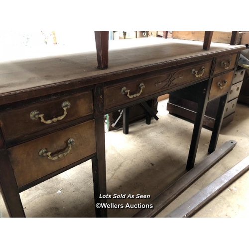 10 - DRESSING TABLE WITH FIVE DRAWERS, 54 X 28 X 32 INCHES / LOCATED AT VICTORIA ANTIQUES, WADEBRIDGE, PL... 