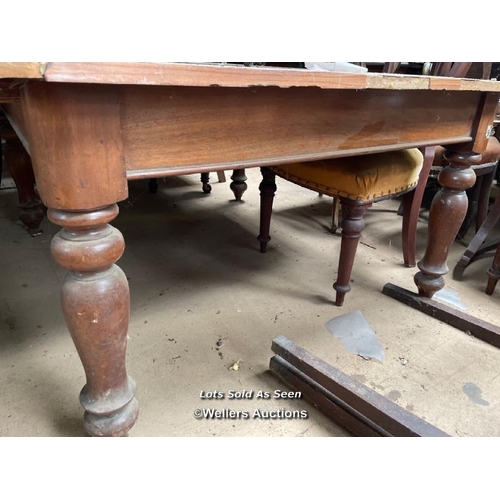 128 - WOODEN DINING TABLE, 53.5 X 47 X 27 INCHES / LOCATED AT VICTORIA ANTIQUES, WADEBRIDGE, PL27 7DD