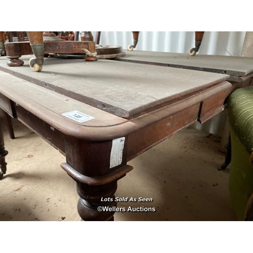 139 - SQUARE DINING TABLE ON CASTORS, 47 X 47 X 28 INCHES / LOCATED AT VICTORIA ANTIQUES, WADEBRIDGE, PL27... 