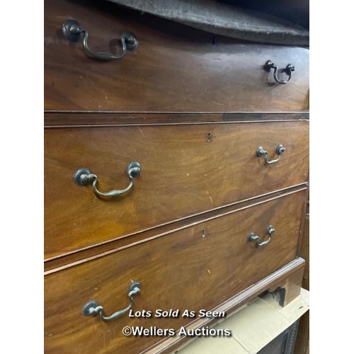 153 - MAHOGANY CHEST OF THREE DRAWERS, 44 X 22 X 39 INCHES / LOCATED AT VICTORIA ANTIQUES, WADEBRIDGE, PL2... 