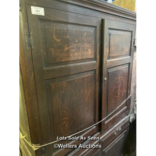 161 - LARGE STORAGE CUPBOARD, TWO DOORS OVER TWO DRAWERS OVER TWO DOORS, 46 X 21 X 73 INCHES / LOCATED AT ... 