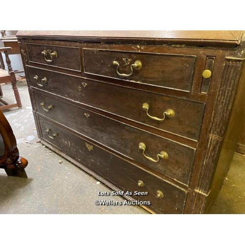 174 - MAHOGANY GEORGIAN BUREAU, 46 X 20 X 41 INCHES / LOCATED AT VICTORIA ANTIQUES, WADEBRIDGE, PL27 7DD