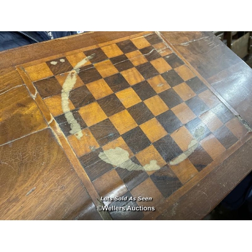 181 - SMALL GAMES TABLE WITH ONE DRAWER / LOCATED AT VICTORIA ANTIQUES, WADEBRIDGE, PL27 7DD