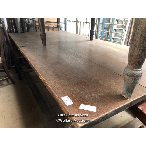 23 - LARGE REFECTORY TABLE, 102 X 47 X 29.5 INCHES / LOCATED AT VICTORIA ANTIQUES, WADEBRIDGE, PL27 7DD