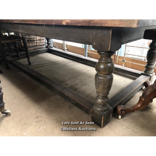 23 - LARGE REFECTORY TABLE, 102 X 47 X 29.5 INCHES / LOCATED AT VICTORIA ANTIQUES, WADEBRIDGE, PL27 7DD