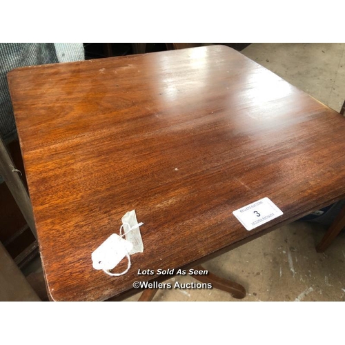 3 - SQUARE GEORGIAN TRIFOLD TABLE, 23.5 X 23.5 X 29 INCHES / LOCATED AT VICTORIA ANTIQUES, WADEBRIDGE, P... 