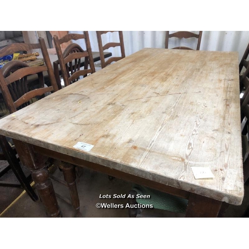 47 - LARGE OAK REFECTORY TABLE, 72 X 36 X 30.5 INCHES / LOCATED AT VICTORIA ANTIQUES, WADEBRIDGE, PL27 7D... 