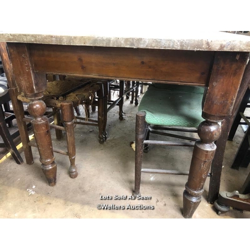 47 - LARGE OAK REFECTORY TABLE, 72 X 36 X 30.5 INCHES / LOCATED AT VICTORIA ANTIQUES, WADEBRIDGE, PL27 7D... 