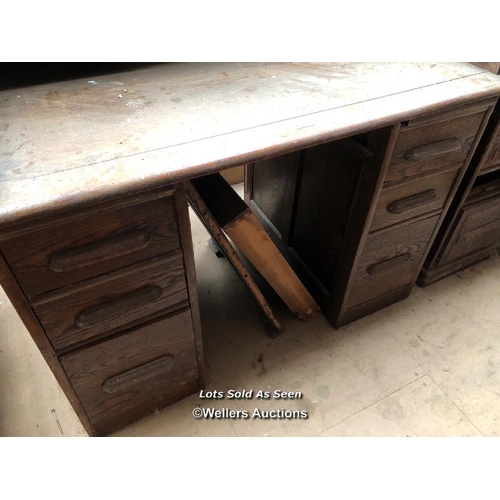 5 - MAHOGANY ROLL TOP DESK WITH SIX DRAWERS, 48 X 29 X 44 INCHES / LOCATED AT VICTORIA ANTIQUES, WADEBRI... 