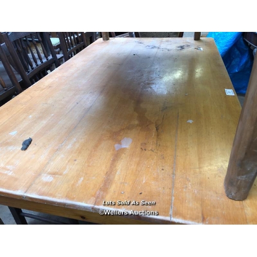 77 - LARGE FARMHOUSE KITCHEN TABLE, 71 X 42 X 30 INCHES / LOCATED AT VICTORIA ANTIQUES, WADEBRIDGE, PL27 ... 