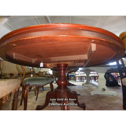 781 - *VICTORIAN MAHOGANY CIRCULAR DINING TABLE ON TRIPOD BASE, 117CM DIAMETER X 71CM HIGH / LOCATED AT VI... 