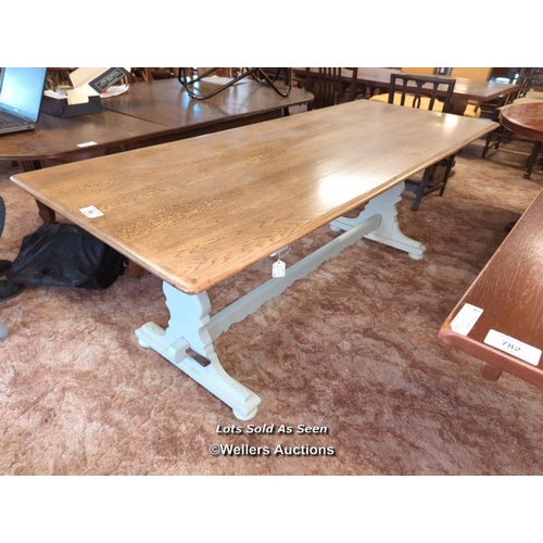 783 - *OAK REFECTORY TABLE WITH PAINTED LEGS, 198 X 81 X 73CM / LOCATED AT VICTORIA ANTIQUES, WADEBRIDGE, ... 