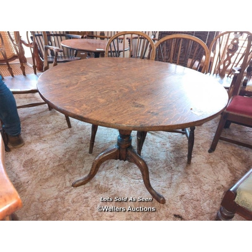 785 - *GEORGIAN OAK CIRCULAR TABLE ON TRIPOD BASE, 87CM DIAMETER X 68CM HIGH / LOCATED AT VICTORIA ANTIQUE... 