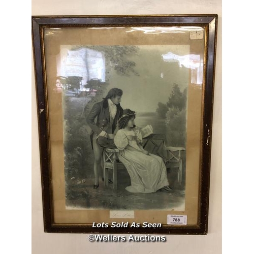 788 - *FRAMED AND GLAZED PRINT OF 'A LOVE LETTER', 53 X 68CM / LOCATED AT VICTORIA ANTIQUES, WADEBRIDGE, P... 