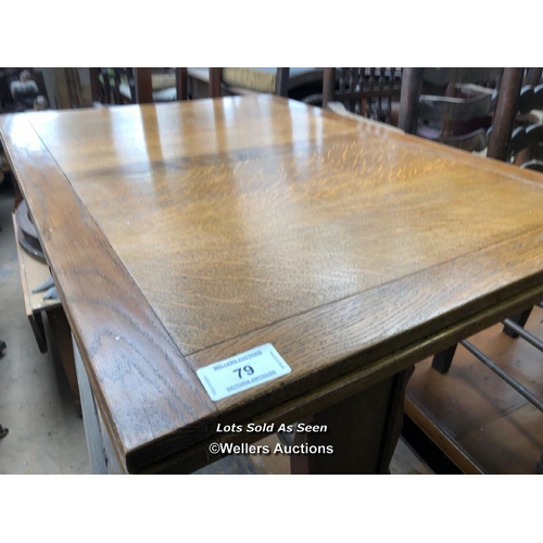 79 - WOODEN EXTENDING DINING TABLE, 42 X 30 X 30.5 INCHES / LOCATED AT VICTORIA ANTIQUES, WADEBRIDGE, PL2... 