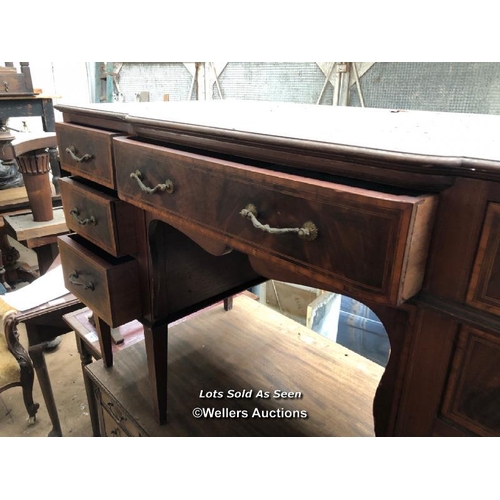 9 - INLAID DRESSING TABLE WITH SEVEN DRAWERS, 54 X 23.5 X 32 INCHES / LOCATED AT VICTORIA ANTIQUES, WADE... 