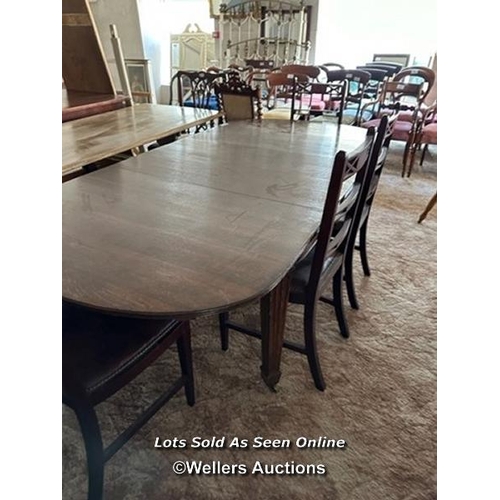 784 - *OAK EXTENDING DINING TABLE, 210 X 106 X 72CM / LOCATED AT VICTORIA ANTIQUES, WADEBRIDGE, PL27 7DD