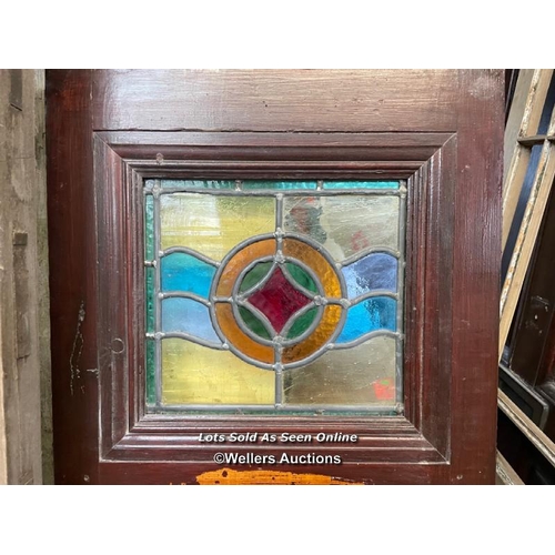 109 - Stained glass side lights and window for restoration. Damaged glass.