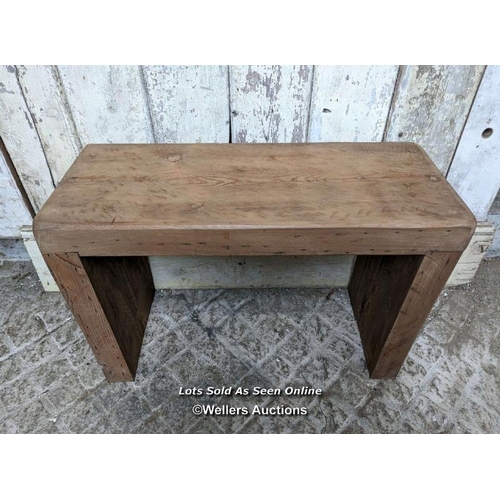 11 - Reclaimed waxed pine seat. 70cm W x 48cm H x 29cm D