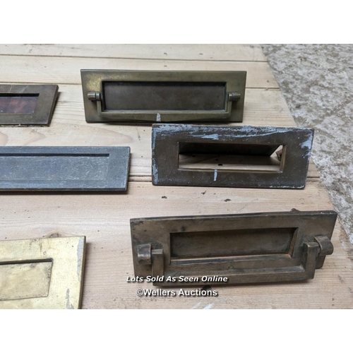 111 - 8 reclaimed brass letterplates, some for restoration