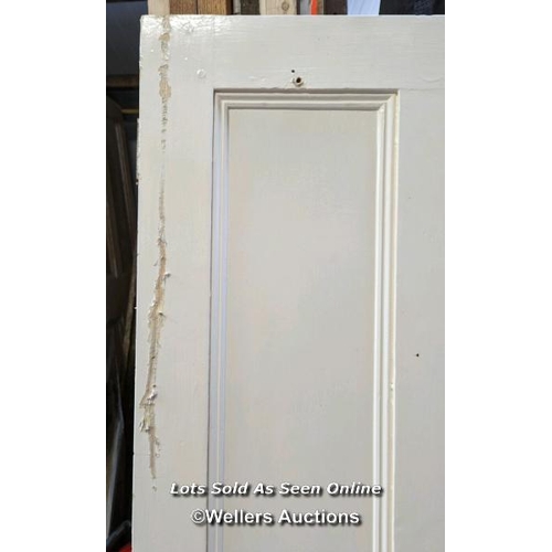 161 - 3 painted pine Victorian 4 panel doors. Sizes 75cm x 180cm x 3.5cm. 76cm x 180cm x 3.5cm. 75.5cm x 1... 