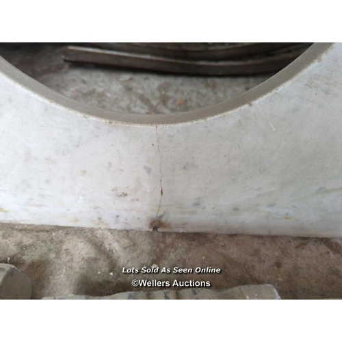 20 - Batch of marble items inc fire corbels, a semi circular sink top 91cm x 46cm, 2 marble fire base/ker... 