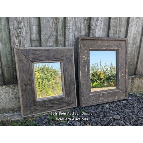 29 - 2 reclaimed and rustic pine mirrors with old mirror glass